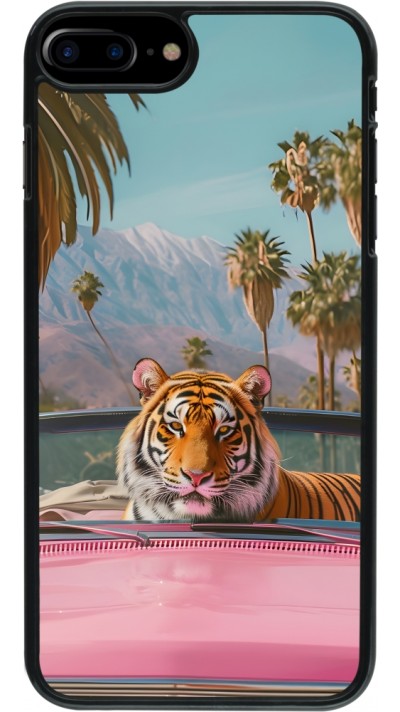 Coque iPhone 7 Plus / 8 Plus - Tigre voiture rose