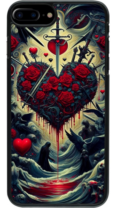 Coque iPhone 7 Plus / 8 Plus - Dark Love Coeur Sang