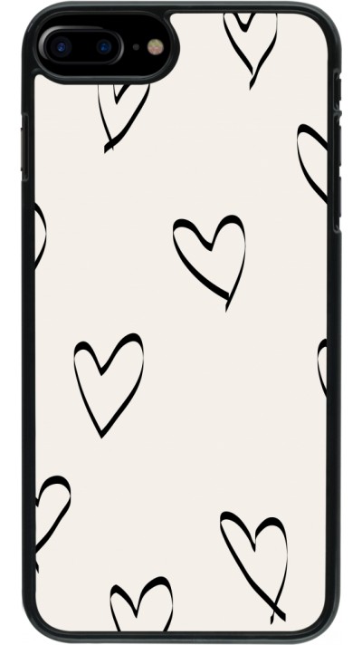 Coque iPhone 7 Plus / 8 Plus - Valentine 2023 minimalist hearts