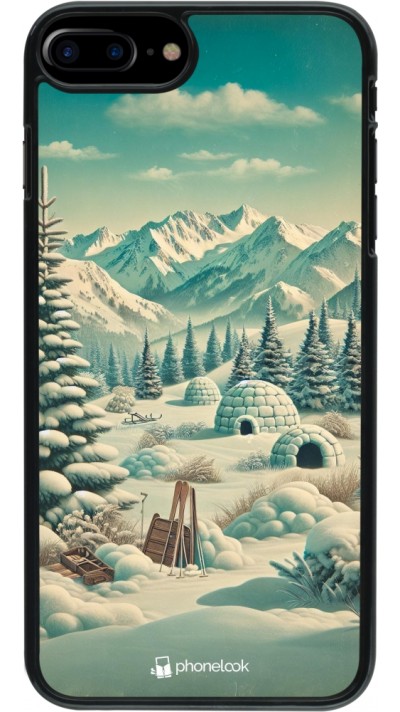 Coque iPhone 7 Plus / 8 Plus - Vintage Snowy Mountain Igloo