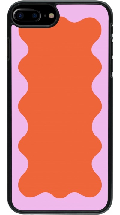 Coque iPhone 7 Plus / 8 Plus - Wavy Rectangle Orange Pink