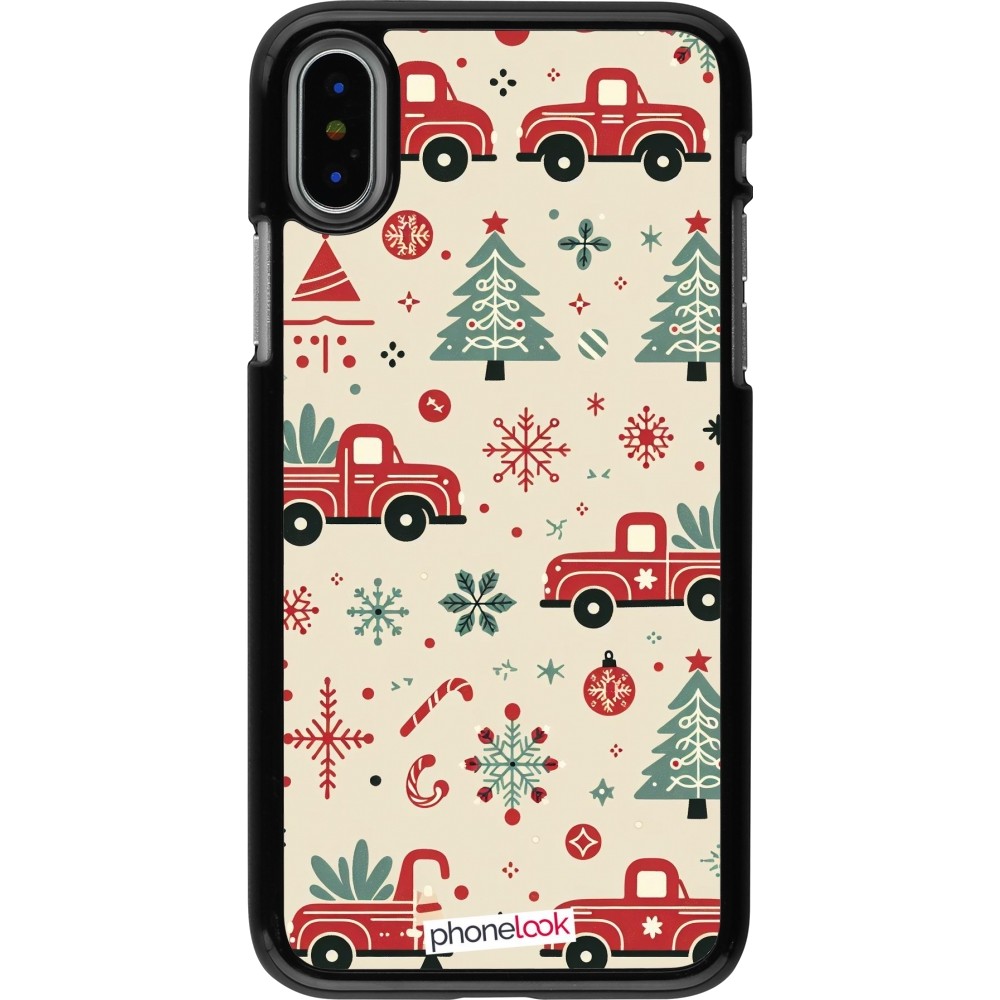 Coque iPhone X / Xs - Noël 2024 Camion Sapin