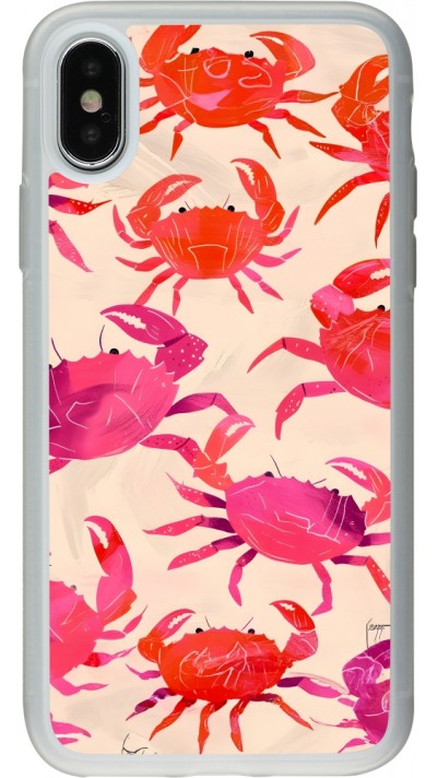 iPhone X / Xs Case Hülle - Silikon transparent Crabs Paint