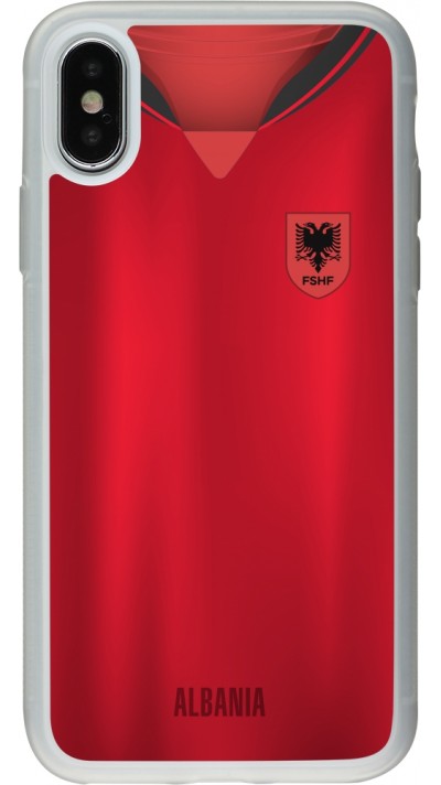iPhone X / Xs Case Hülle - Silikon transparent Albanien personalisierbares Fussballtrikot