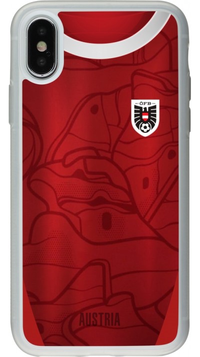 iPhone X / Xs Case Hülle - Silikon transparent Austria personalisierbares Fussballtrikot