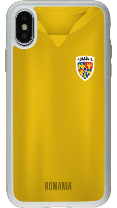 iPhone X / Xs Case Hülle - Silikon transparent Fussballtrikot Rumänien