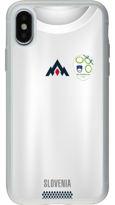iPhone X / Xs Case Hülle - Silikon transparent Fussballtrikot Slowenien