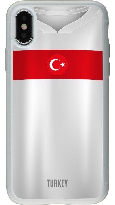 iPhone X / Xs Case Hülle - Silikon transparent Türkei personalisierbares Fussballtrikot