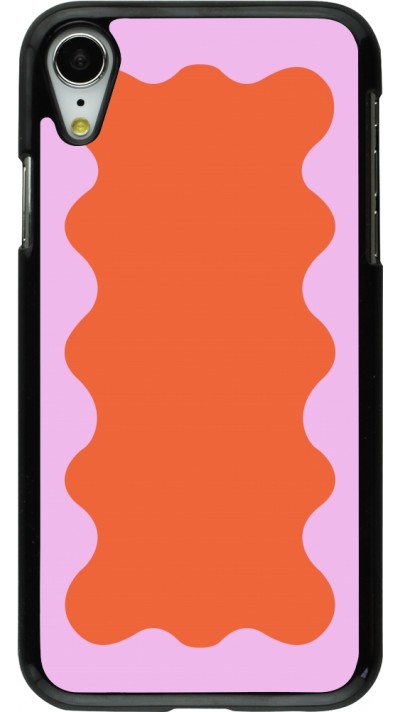 Coque iPhone XR - Wavy Rectangle Orange Pink