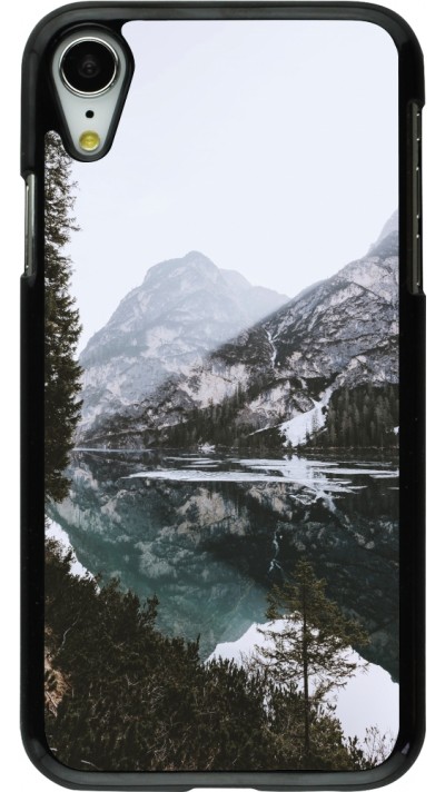 Coque iPhone XR - Winter 22 snowy mountain and lake