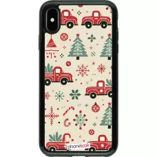 Coque iPhone Xs Max - Hybrid Armor noir Noël 2024 Camion Sapin