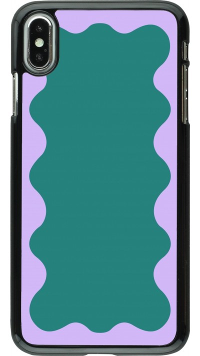 Coque iPhone Xs Max - Wavy Rectangle Green Purple