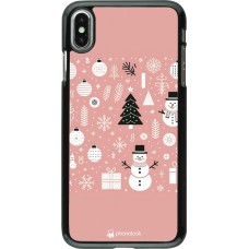 Coque iPhone Xs Max - Noël 2024 Rose Snowman Christmas