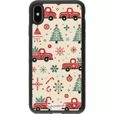 Coque iPhone Xs Max - Silicone rigide noir Noël 2024 Camion Sapin