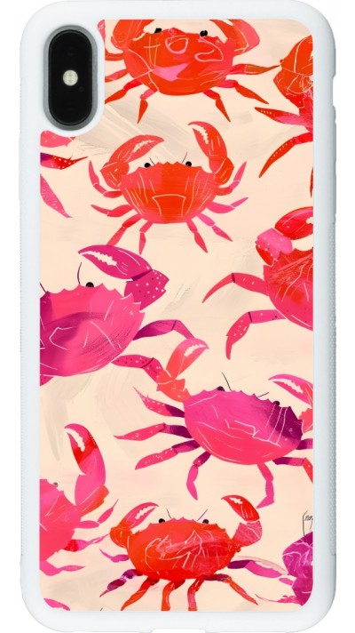 iPhone Xs Max Case Hülle - Silikon weiss Crabs Paint