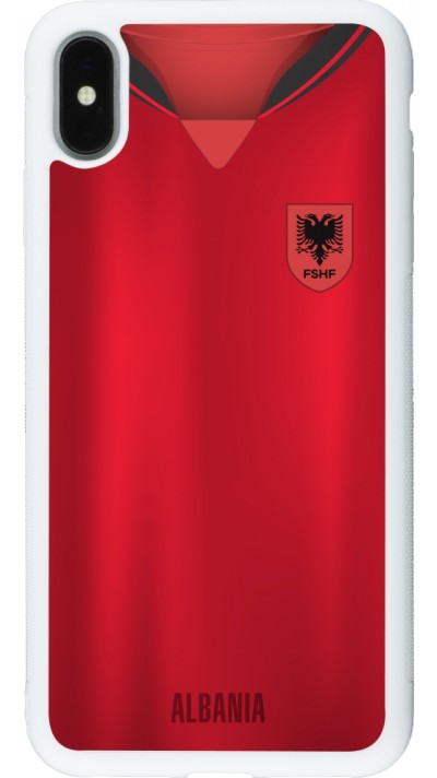 iPhone Xs Max Case Hülle - Silikon weiss Albanien personalisierbares Fussballtrikot
