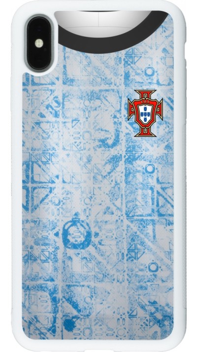 iPhone Xs Max Case Hülle - Silikon weiss Portugal Away personalisierbares Fussballtrikot