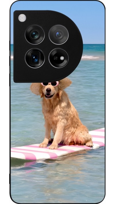 OnePlus 12 Case Hülle - Silikon schwarz Summer Dog on Paddle