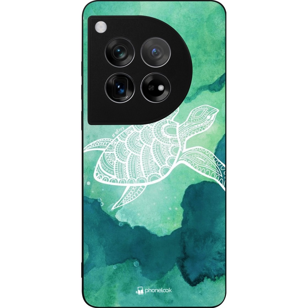 OnePlus 12 Case Hülle - Silikon schwarz Turtle Aztec Watercolor