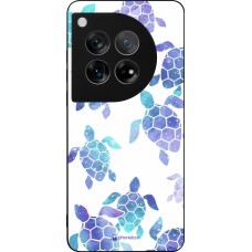 OnePlus 12 Case Hülle - Silikon schwarz Turtles pattern watercolor