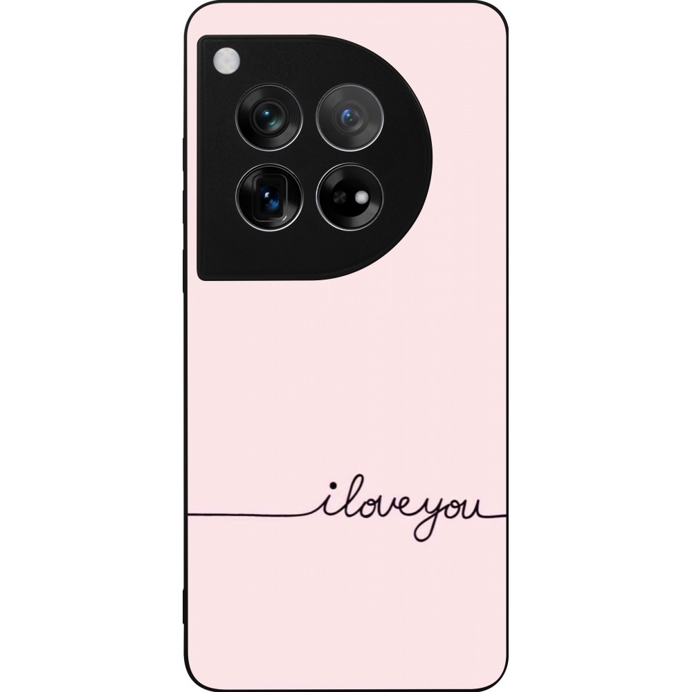 OnePlus 12 Case Hülle - Silikon schwarz Valentine 2023 i love you writing