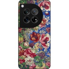 OnePlus 12 Case Hülle - Silikon schwarz Vintage Art Flowers