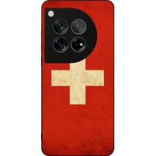 OnePlus 12 Case Hülle - Silikon schwarz Vintage Flag SWISS