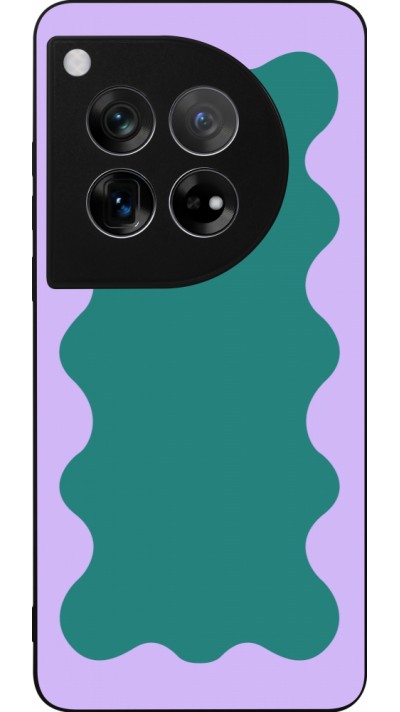 OnePlus 12 Case Hülle - Silikon schwarz Wavy Rectangle Green Purple