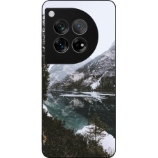 OnePlus 12 Case Hülle - Silikon schwarz Winter 22 snowy mountain and lake