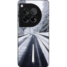 OnePlus 12 Case Hülle - Silikon schwarz Winter 22 Snowy Road