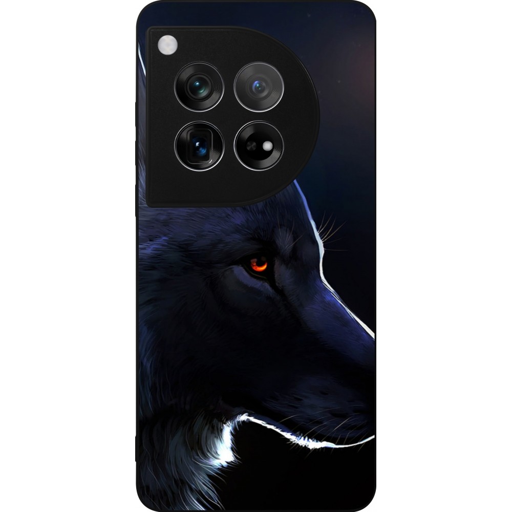 OnePlus 12 Case Hülle - Silikon schwarz Wolf Shape