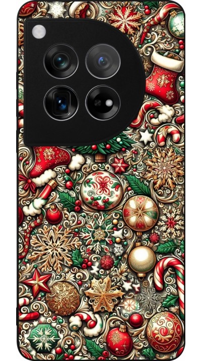 OnePlus 12 Case Hülle - Silikon schwarz Weihnachten 2023 Mikromuster