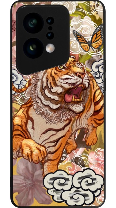 Coque OPPO Find X5 - Silicone rigide noir Spring 23 japanese tiger