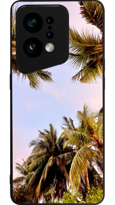 OPPO Find X5 Case Hülle - Silikon schwarz Summer 2023 palm tree vibe