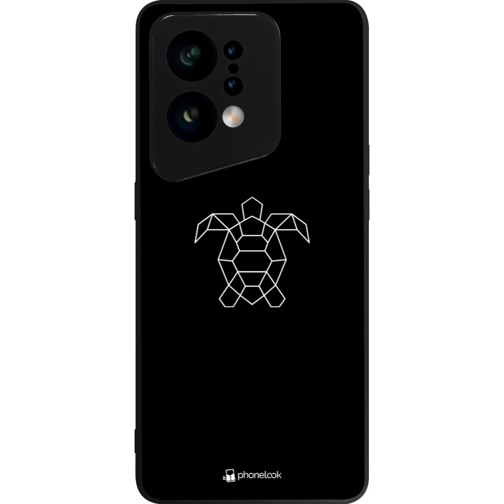 OPPO Find X5 Case Hülle - Silikon schwarz Turtles lines on black