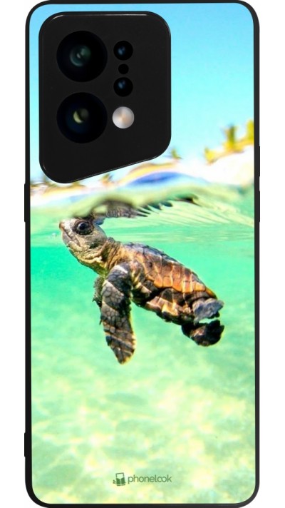 OPPO Find X5 Case Hülle - Silikon schwarz Turtle Underwater