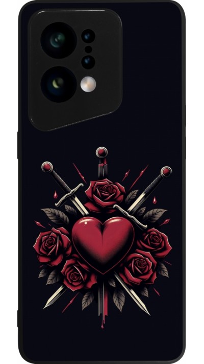 OPPO Find X5 Case Hülle - Silikon schwarz Valentine 2024 gothic love