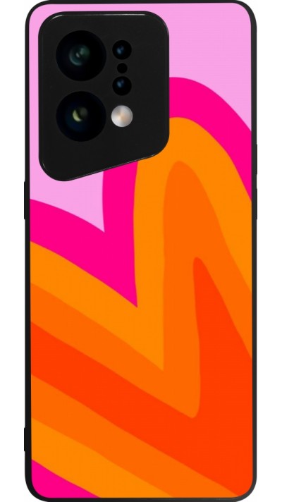 OPPO Find X5 Case Hülle - Silikon schwarz Valentine 2024 heart gradient