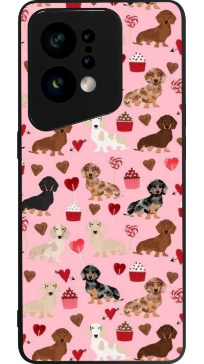 OPPO Find X5 Case Hülle - Silikon schwarz Valentine 2024 puppy love