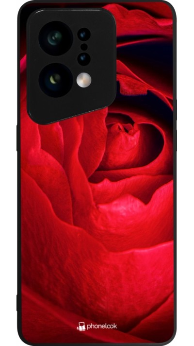 OPPO Find X5 Case Hülle - Silikon schwarz Valentine 2022 Rose