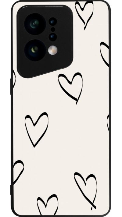 OPPO Find X5 Case Hülle - Silikon schwarz Valentine 2023 minimalist hearts