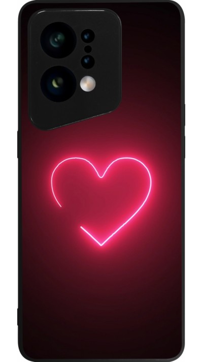 OPPO Find X5 Case Hülle - Silikon schwarz Valentine 2023 single neon heart