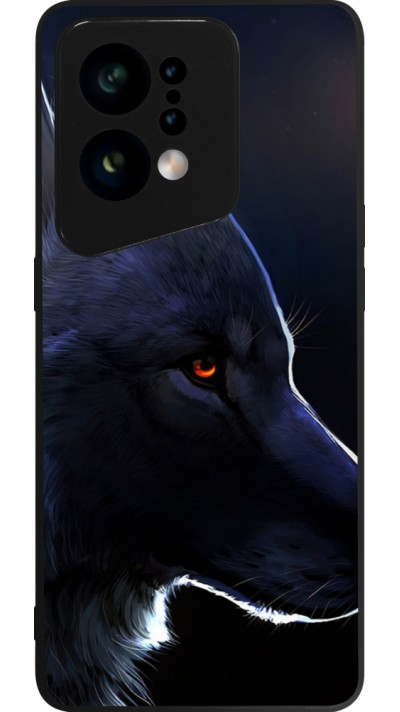 OPPO Find X5 Case Hülle - Silikon schwarz Wolf Shape