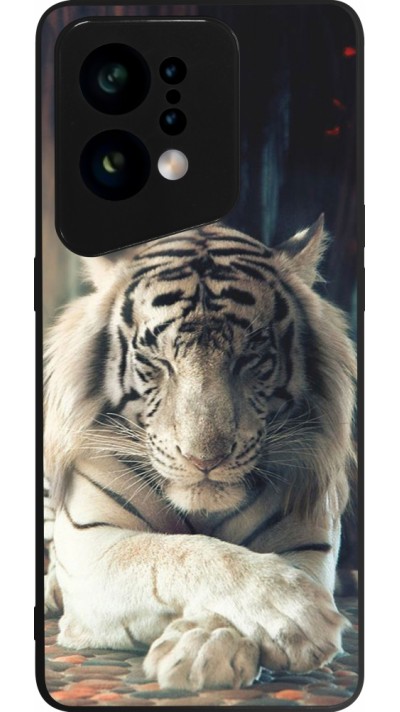 OPPO Find X5 Case Hülle - Silikon schwarz Zen Tiger