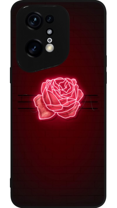 Coque OPPO Find X5 Pro - Silicone rigide noir Spring 23 neon rose