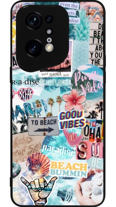 Coque OPPO Find X5 Pro - Silicone rigide noir Summer 20 collage