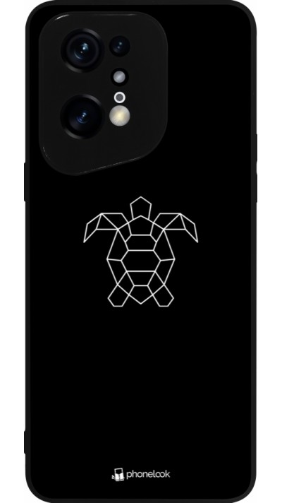 Coque OPPO Find X5 Pro - Silicone rigide noir Turtles lines on black