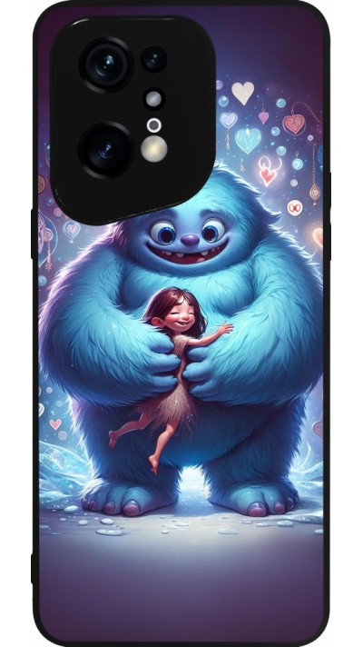 Coque OPPO Find X5 Pro - Silicone rigide noir Valentine 2024 Fluffy Love