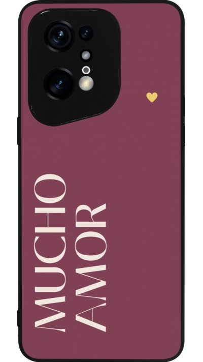 Coque OPPO Find X5 Pro - Silicone rigide noir Valentine 2024 mucho amor rosado