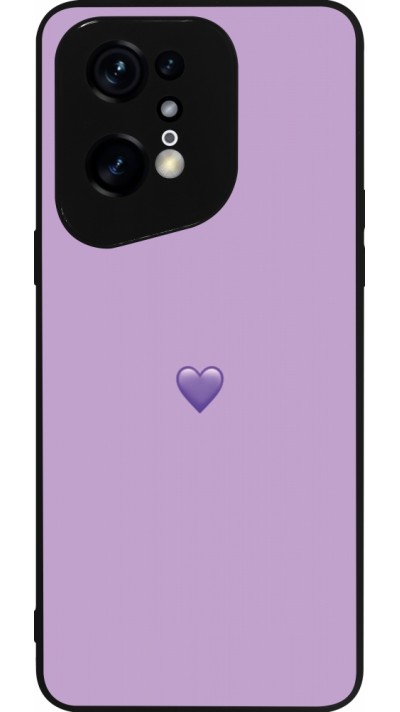 Coque OPPO Find X5 Pro - Silicone rigide noir Valentine 2023 purpule single heart